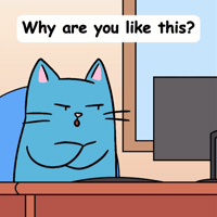 Blue Cat Side Eye GIF