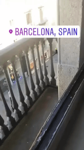 Barcelona Police Move Into Scene Where Van Rammed into Pedestrians