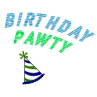 Dog Party Birthday Sticker by waggingtailspr