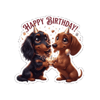 Happy Birthday Dachshund Sticker