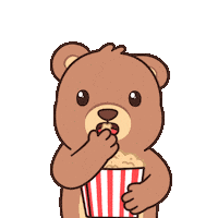 Teddy Bear Popcorn Sticker by BEARISH