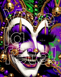 Mardi Gras Jester GIF by TresorsDuMonde.ca
