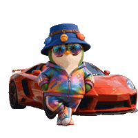 Flexing Sports Car Sticker by ZaddyFi