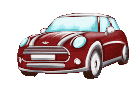 Red Car Sticker