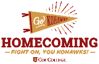 Homecoming Kohawks Sticker by Coe College