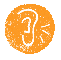 Orange Listen Sticker by kreisrund-redaktion.de