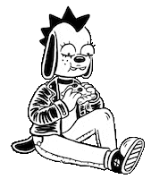 Dog Eating Sticker by Sam Grinberg