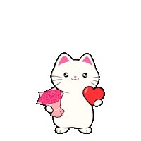 I Love You Hearts Sticker by Silly Kitties