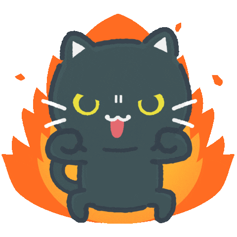 Cat Fire Sticker