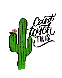 LadyChubbletters desert arizona cactus touch Sticker