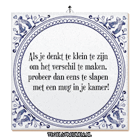 Mug Klein Sticker by Tegelspreuken.nl