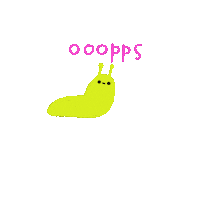 LoriJoySmith sad oops oop slug Sticker