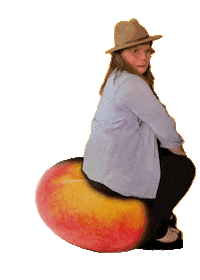 Bounce Peach Sticker by Cherylyn Barnes