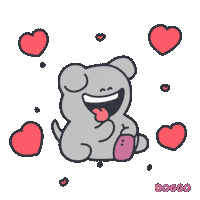 toffersdoggo love dog i love you love you Sticker
