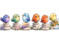 Vessa_Art cute birds chill mood vessaart relaxing vibes Sticker