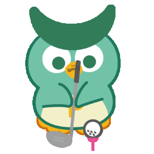 pmasgolf giphyupload golf owl ゴルフ Sticker