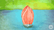 Illustrated gif. Lotus flower blooms in a pool of water. Text, “Thank you.”