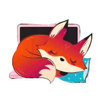Sleepy Red Fox Sticker by Red Fox Graphix