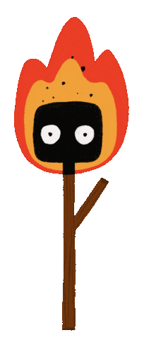 Camping On Fire Sticker