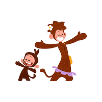 thisisteeandmo cartoon kids monkey toddler Sticker