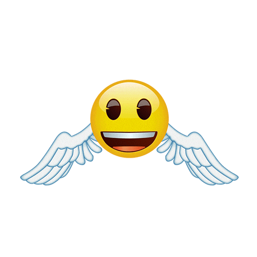 Happy Angel Wings Sticker by emoji® - The Iconic Brand