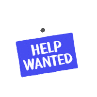 Digital art gif. Blue sign swings on a hook over a transparent background. One side says, “Help wanted.” The sign flips and reads, “Election workers needed in Pennsylvania.”