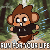 Help Me Running GIF by Chimpers