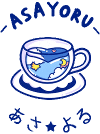 asayoru_cafe logo kawaii brand cafe Sticker