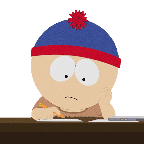 Stan Marsh Writing Sticker by South Park