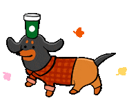 Happy Sausage Dog Sticker by Stefanie Shank