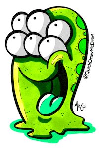 Alien Sticker by QuickDrawMcDrew