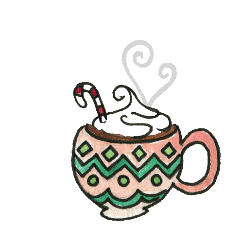 hot chocolate christmas Sticker by Natasha B.