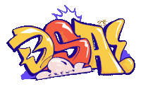 josfer skull graffiti mouth spray Sticker