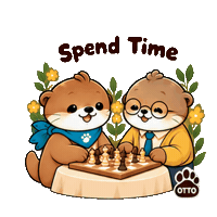 Chess Game Friendship Sticker by Otto the Otter by GleeSpace