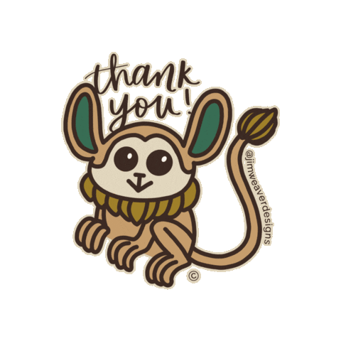 Thanks Thank You Sticker by JIM Weaver Designs