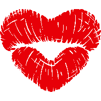 LilianOfficeSupport blauw kus rood lippen Sticker
