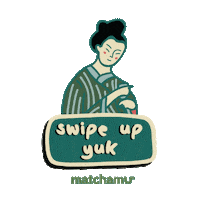 swipe up green tea Sticker by Matchamu Tea