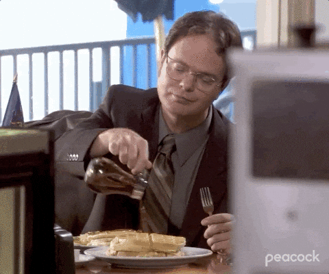 maple syrup xarope de bordo em ingles

DESCRIÇÃO DE IMAGEM: Cena da série americana The Office. O personagem Dwight Schrute está colocando xarope de bordo em cima de waffles. 