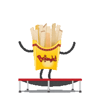 french fries jump Sticker