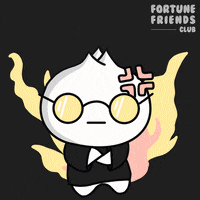 FortuneFriends_ fight food fire character GIF
