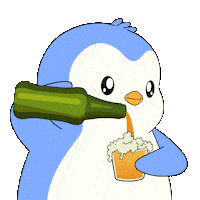 Beer Drinking Sticker by Pudgy Penguins