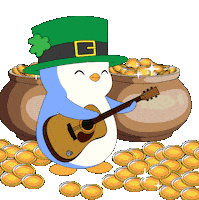 Playing St Patricks Day Sticker by Pudgy Penguins