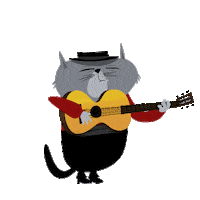Happy Guitar Sticker by Kitty Is Not A Cat