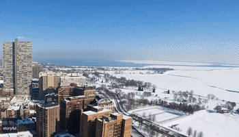 Timelapse Captures Massive Ice Sheet Breaking Away From Lake Michigan Shoreline