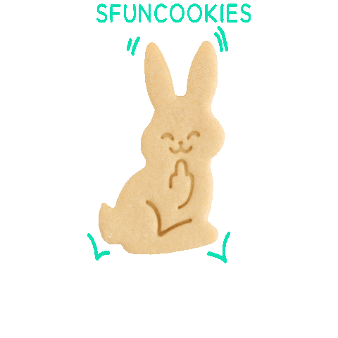 sfuncookies giphygifmaker jump rabbit cookie Sticker