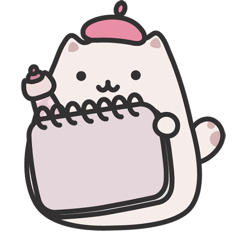 Cat Studying Sticker