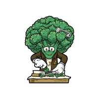 Broccoli Smoking Sticker by Woodzl