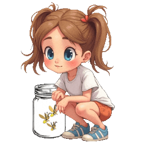 Boys Girls Fireflies Sticker