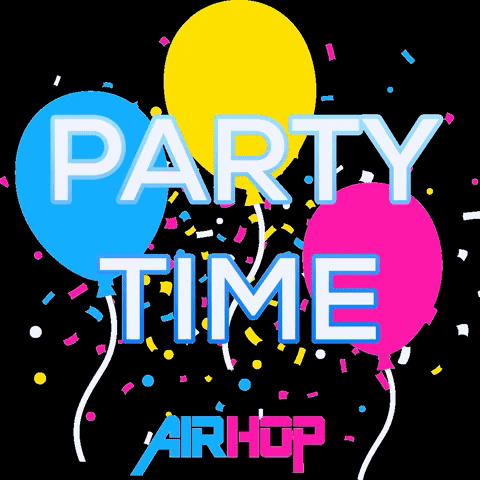 AirHop giphygifmaker party balloons party time GIF