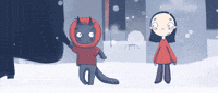 Anna_Dudko girl snow winter walk GIF